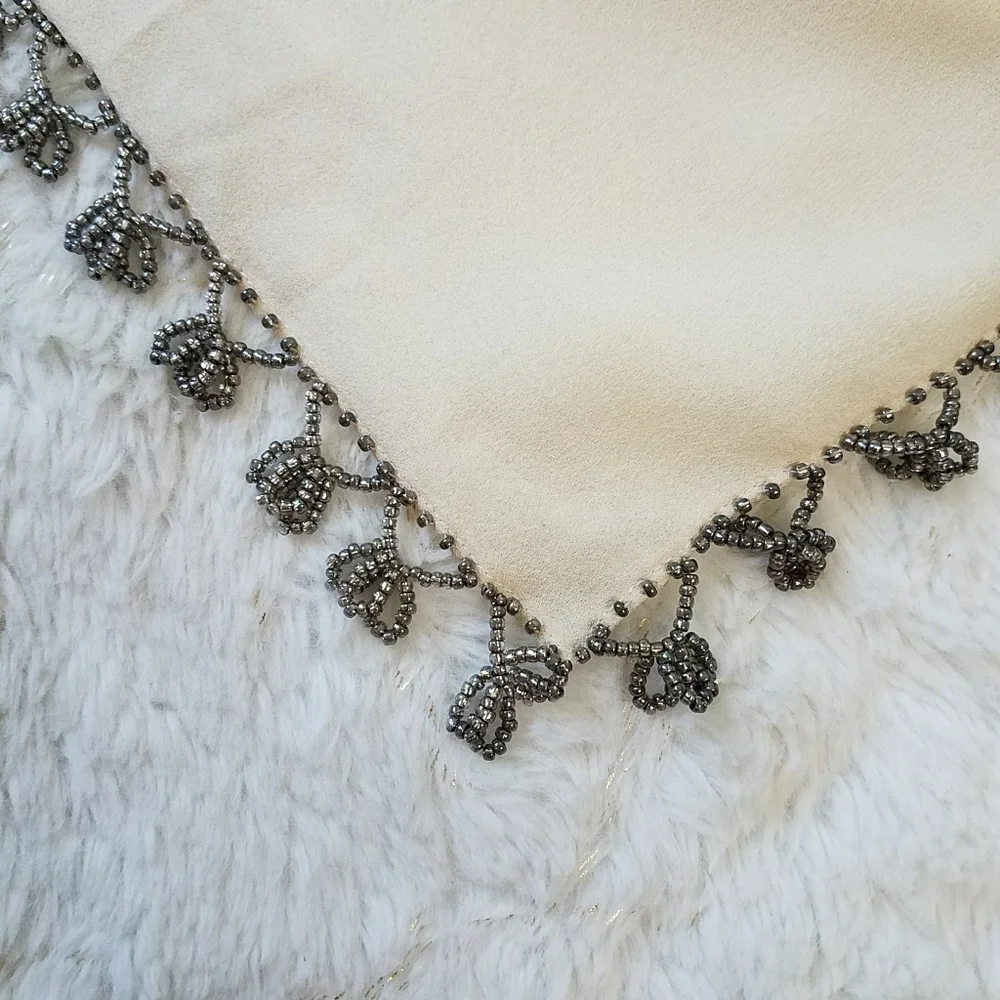 DKNY Vintage Silk Beaded Scarf - Picture 3 of 5